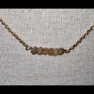 Rose Quartz Bar necklace